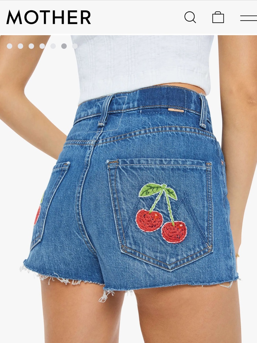 Mother cherry Tune up Fray shorts